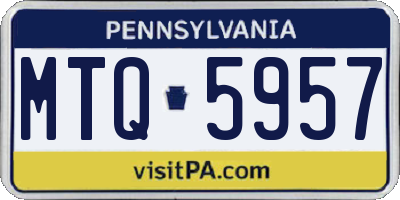 PA license plate MTQ5957
