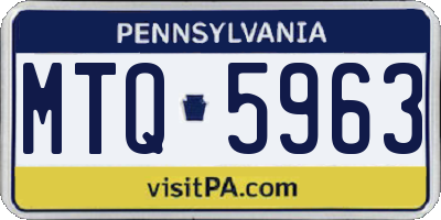 PA license plate MTQ5963