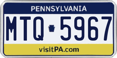 PA license plate MTQ5967