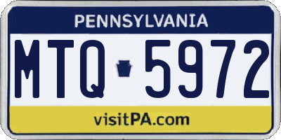 PA license plate MTQ5972