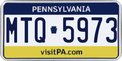 PA license plate MTQ5973