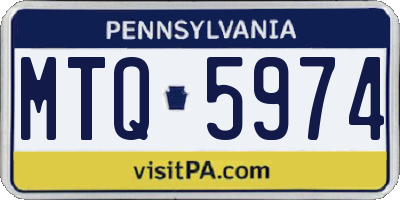 PA license plate MTQ5974