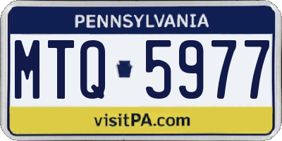 PA license plate MTQ5977
