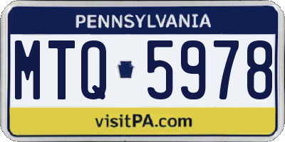 PA license plate MTQ5978