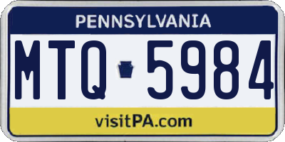 PA license plate MTQ5984