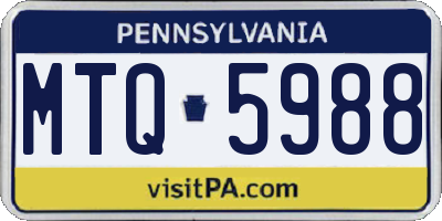PA license plate MTQ5988