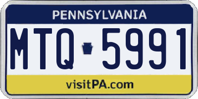 PA license plate MTQ5991