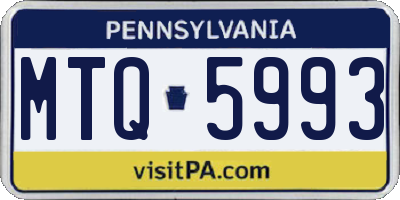 PA license plate MTQ5993