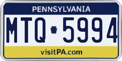 PA license plate MTQ5994