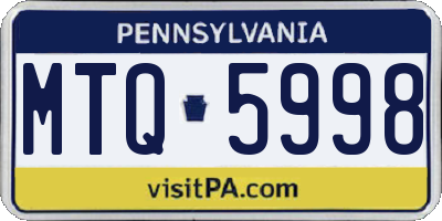 PA license plate MTQ5998