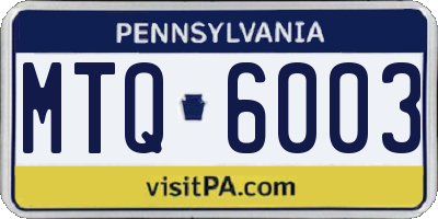 PA license plate MTQ6003