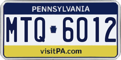 PA license plate MTQ6012