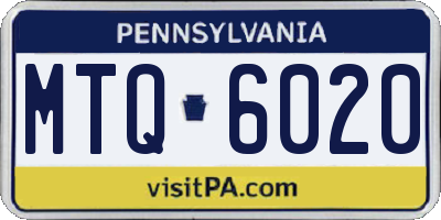 PA license plate MTQ6020