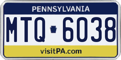 PA license plate MTQ6038