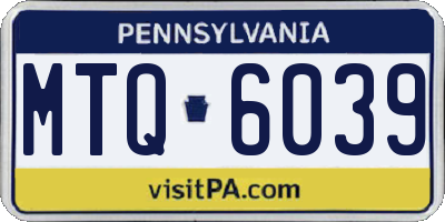 PA license plate MTQ6039