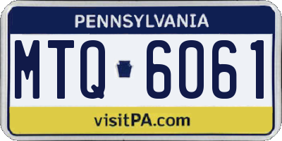 PA license plate MTQ6061