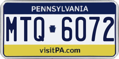 PA license plate MTQ6072