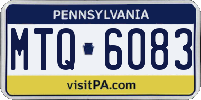 PA license plate MTQ6083
