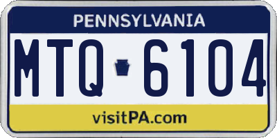 PA license plate MTQ6104