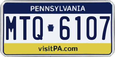 PA license plate MTQ6107