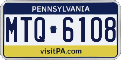 PA license plate MTQ6108
