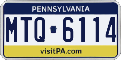PA license plate MTQ6114