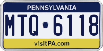 PA license plate MTQ6118