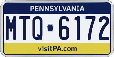 PA license plate MTQ6172
