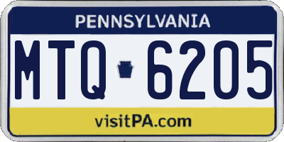PA license plate MTQ6205