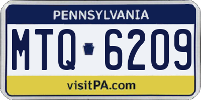 PA license plate MTQ6209