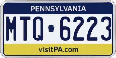 PA license plate MTQ6223
