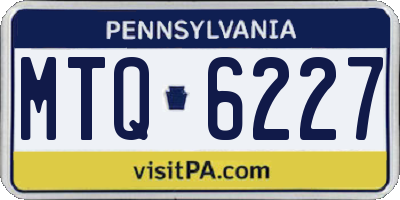 PA license plate MTQ6227