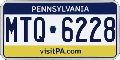 PA license plate MTQ6228
