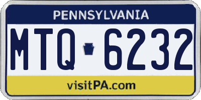 PA license plate MTQ6232