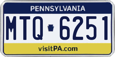 PA license plate MTQ6251