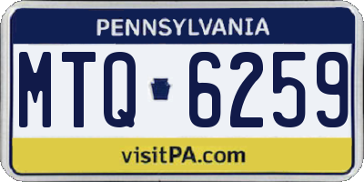 PA license plate MTQ6259