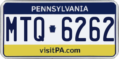 PA license plate MTQ6262
