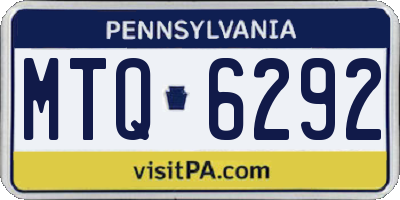 PA license plate MTQ6292