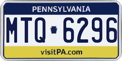 PA license plate MTQ6296
