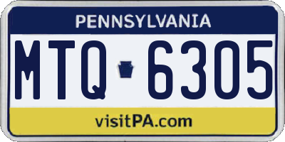 PA license plate MTQ6305