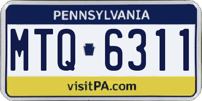 PA license plate MTQ6311