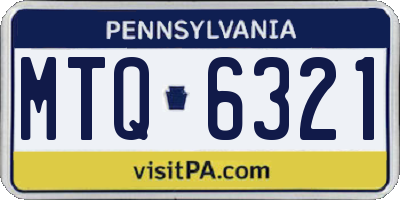PA license plate MTQ6321