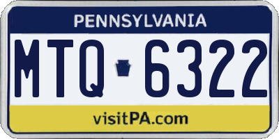 PA license plate MTQ6322