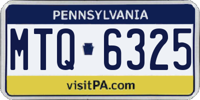 PA license plate MTQ6325