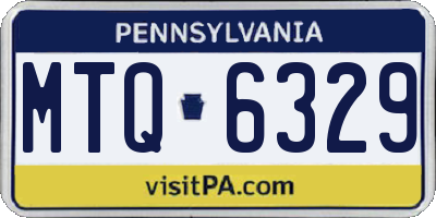 PA license plate MTQ6329