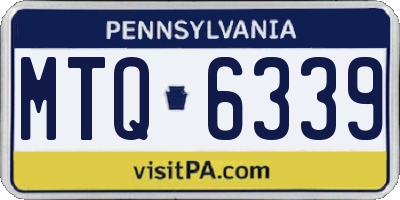 PA license plate MTQ6339