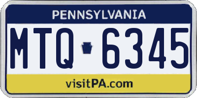 PA license plate MTQ6345