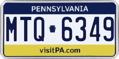 PA license plate MTQ6349