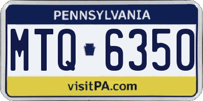 PA license plate MTQ6350