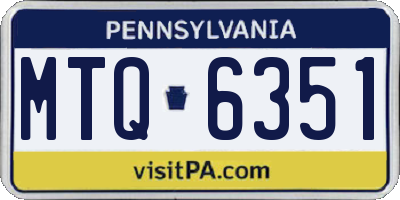 PA license plate MTQ6351